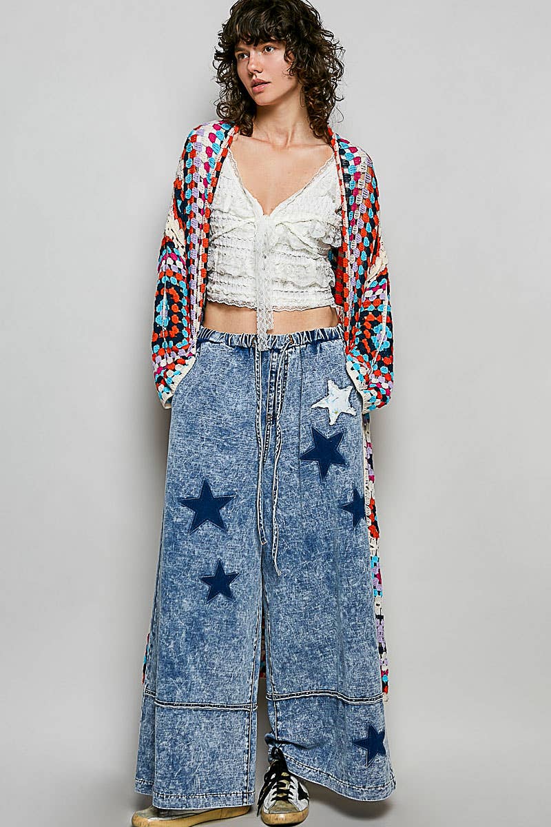 Rainbow Drift Crochet Maxi Cardigan