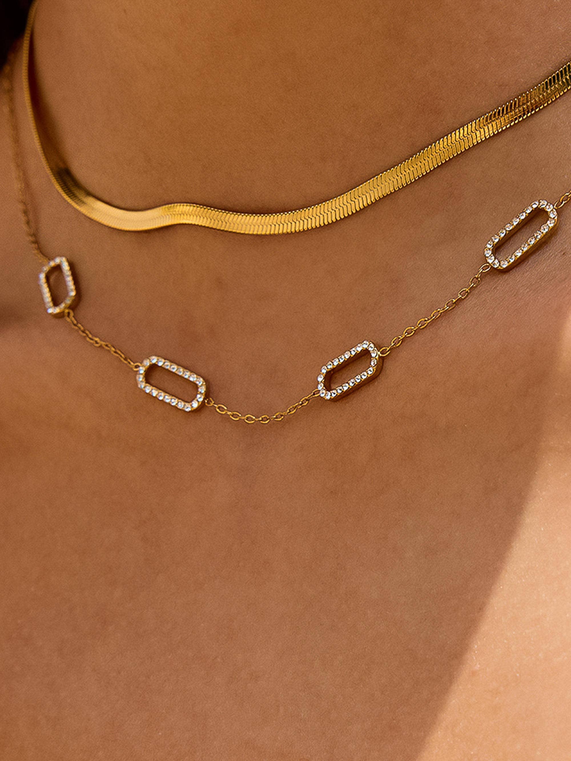 Dainty Geometric Gold Necklace