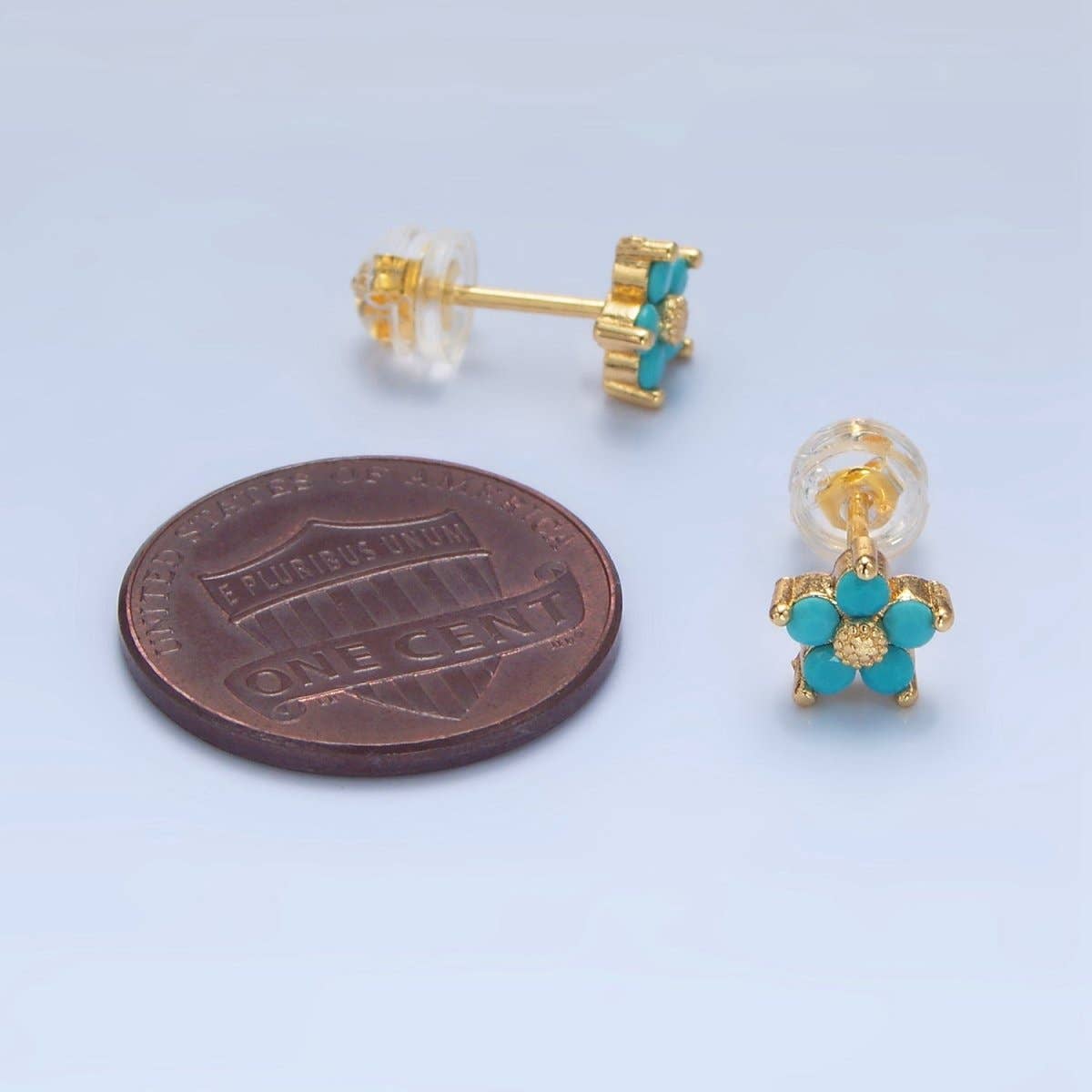 Turquoise Bloom Studs