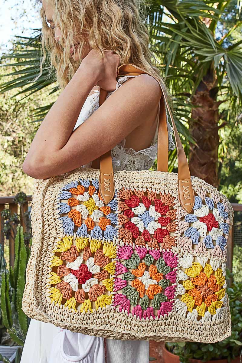 Crochet Squares Tote Bag