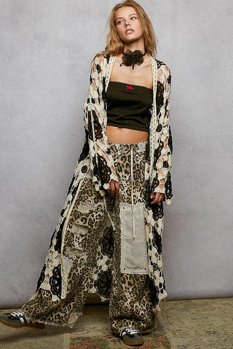 Blue Aura Crochet Maxi Cardigan