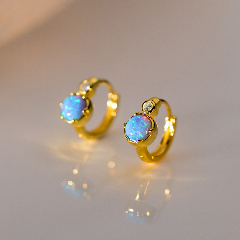 Opal Huggie Earrings (Pre-Order)