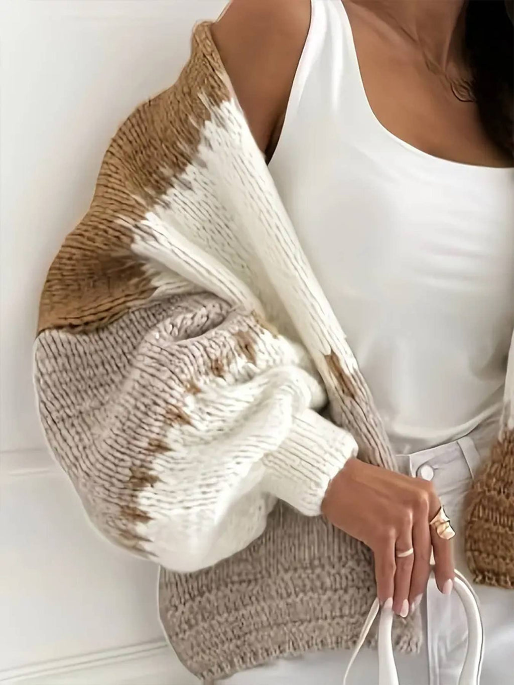 Colorblock Knit Cardigan