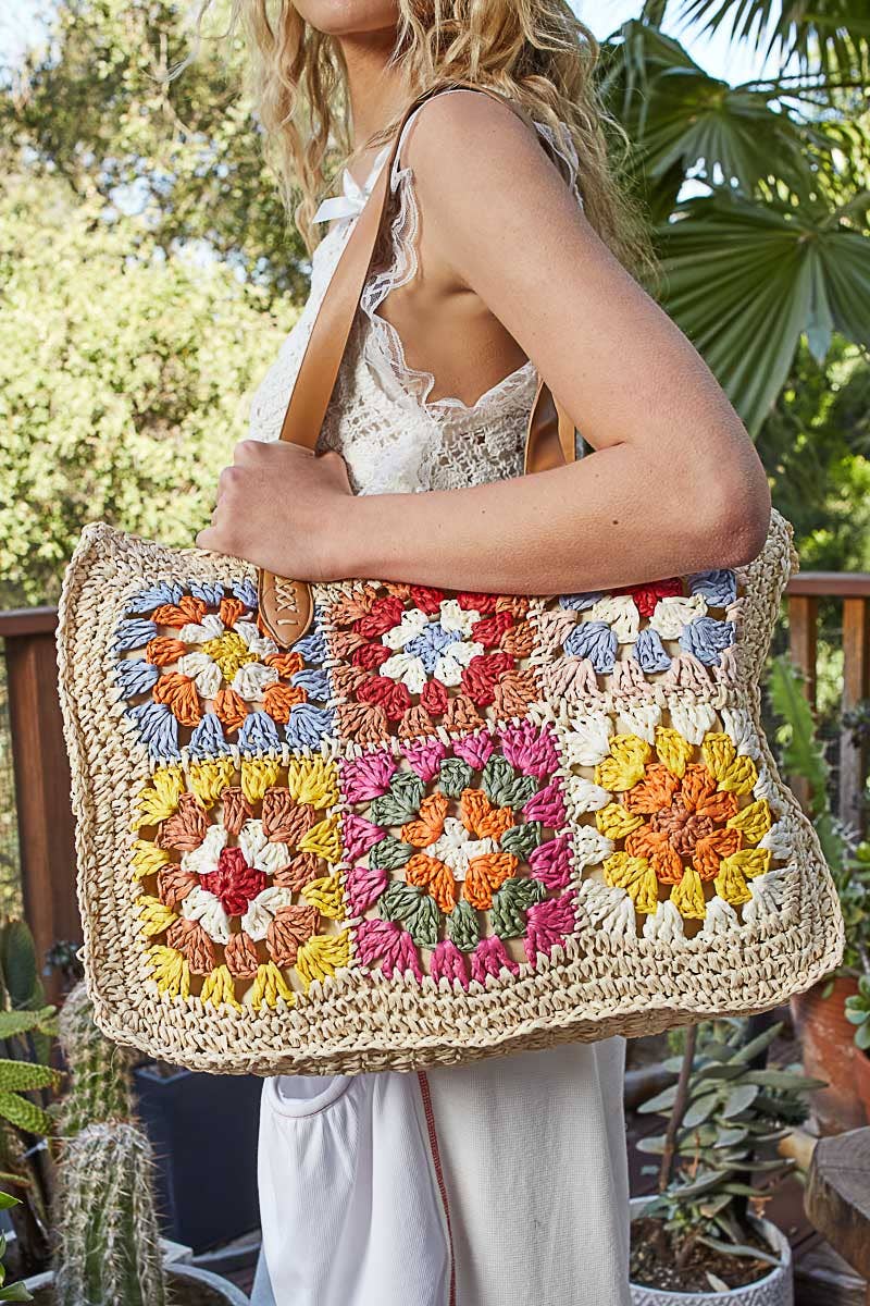 Crochet Squares Tote Bag