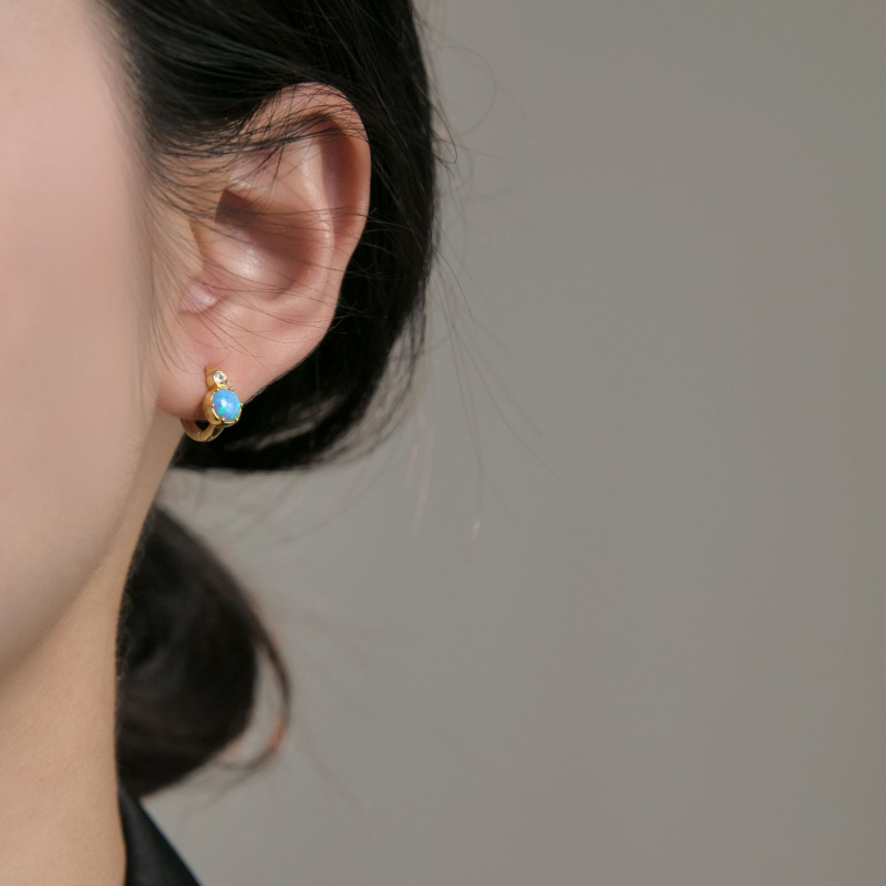 Opal Huggie Earrings (Pre-Order)