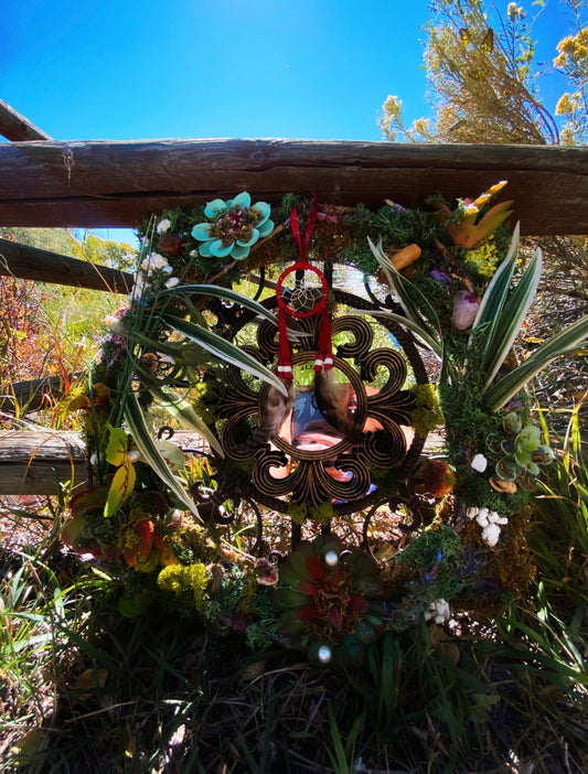 Earthy Moss Mirror: Fairy Garden Reflection