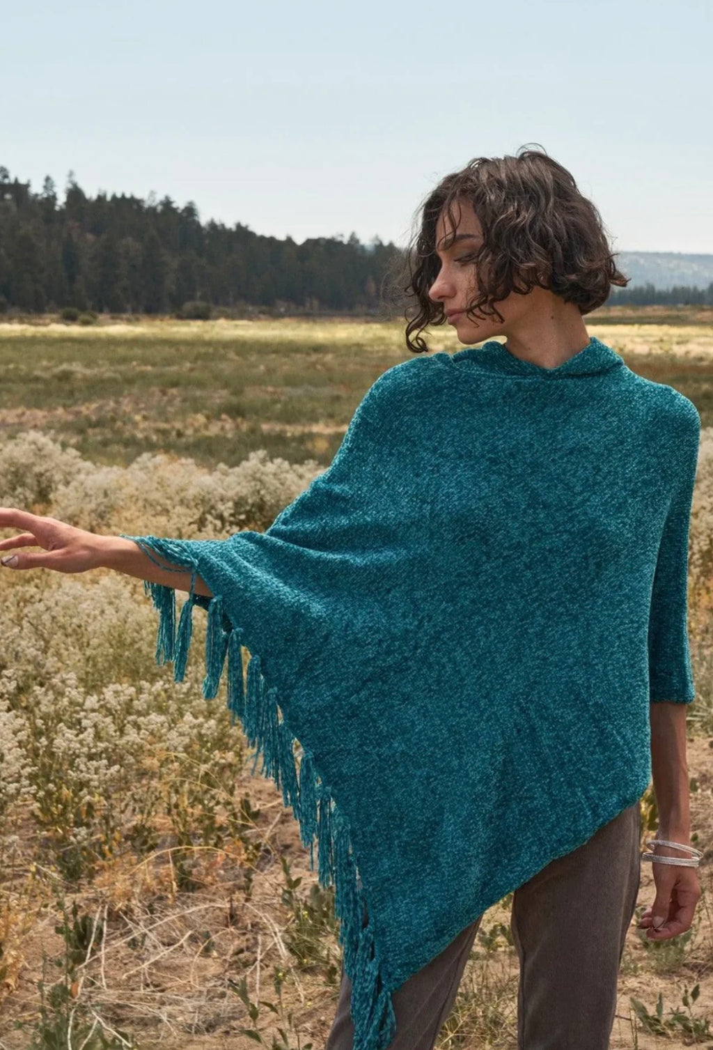 Wanderer Hooded Knit Poncho