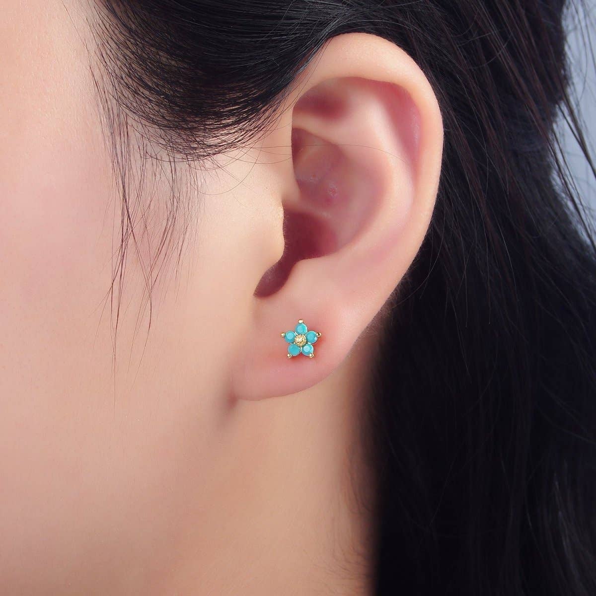 Turquoise Bloom Studs