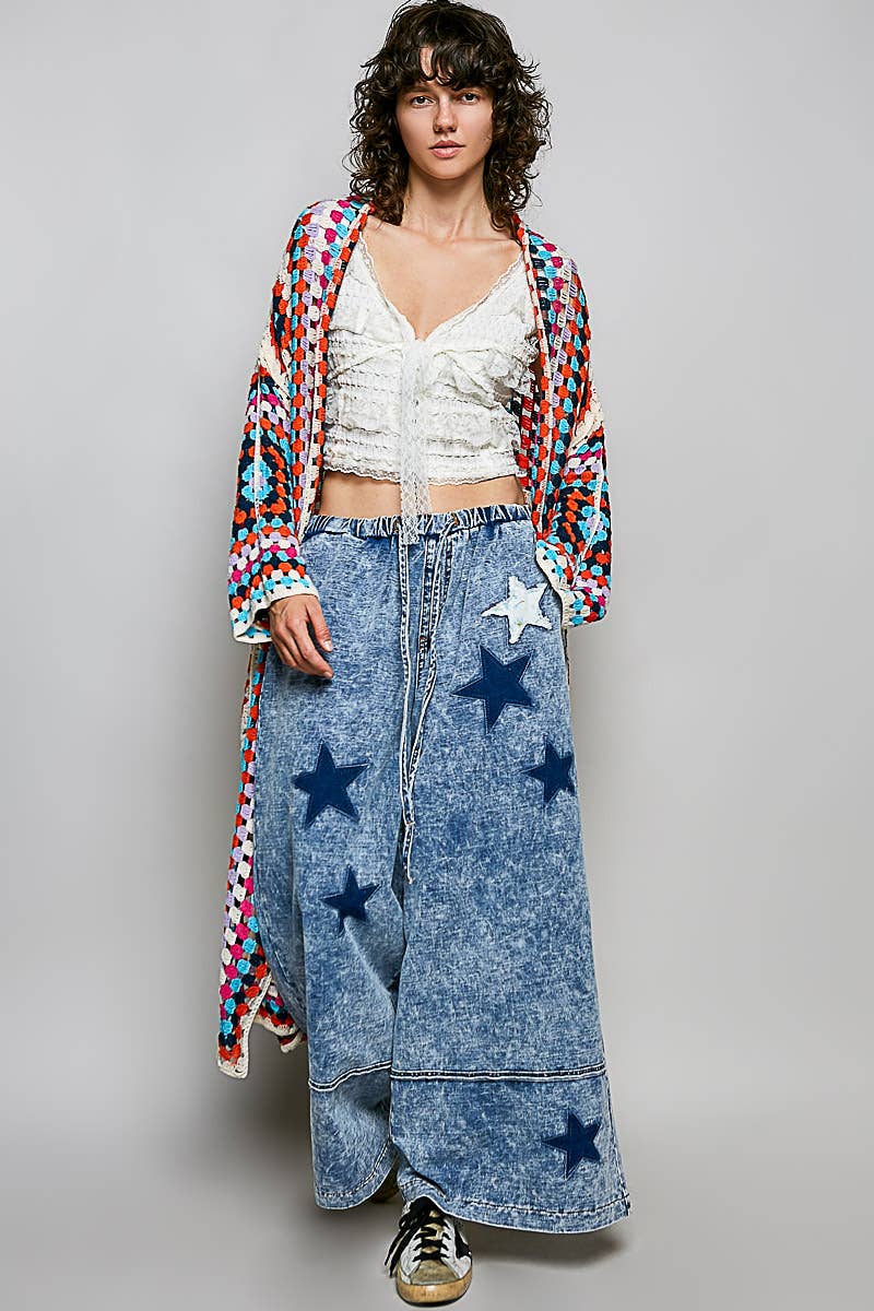 Rainbow Drift Crochet Maxi Cardigan