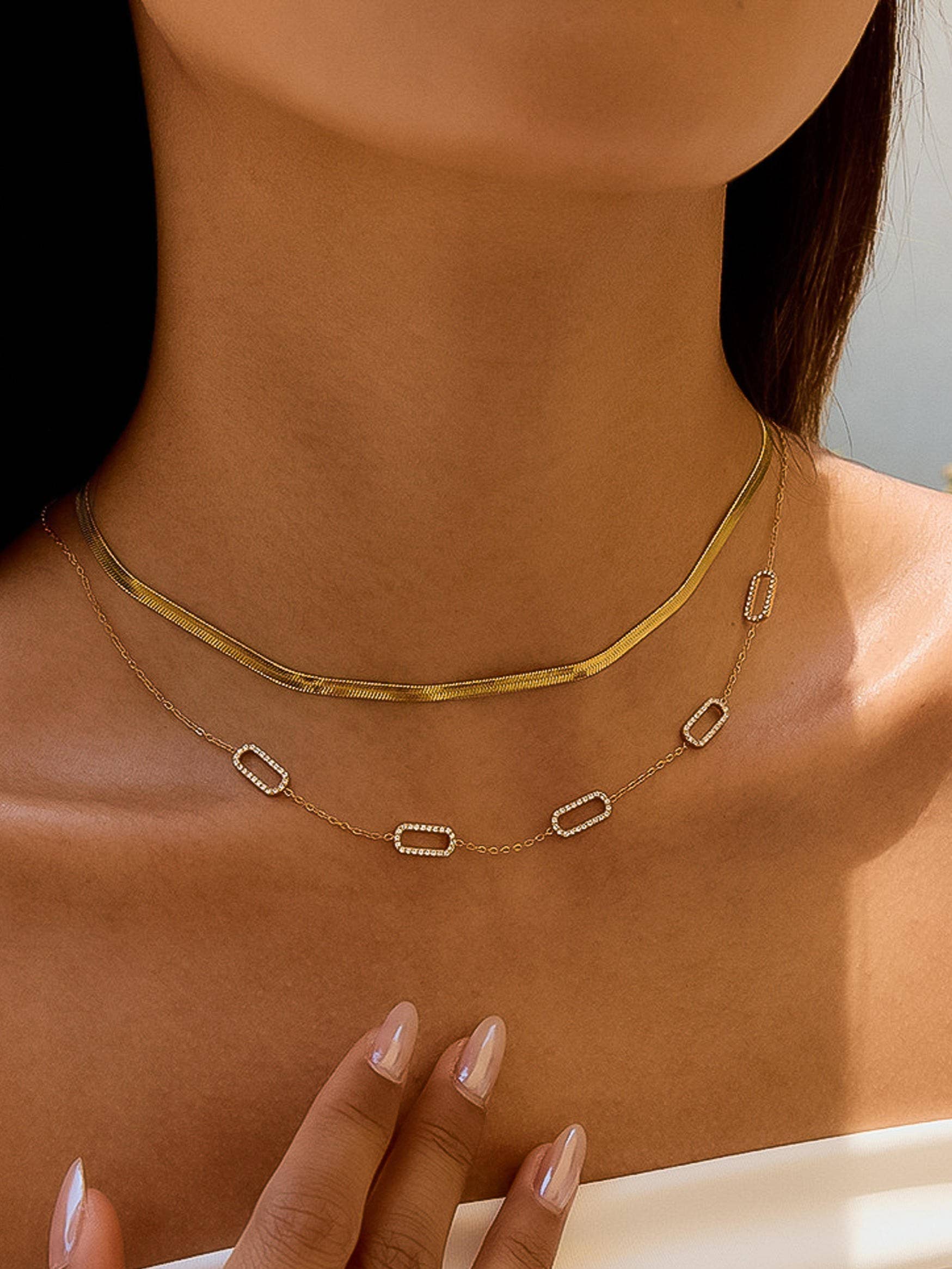 Dainty Geometric Gold Necklace