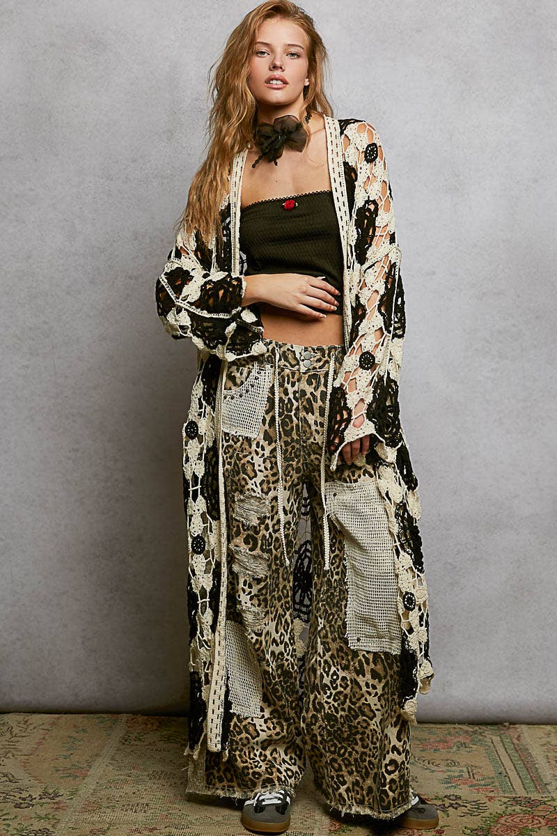 Blue Aura Crochet Maxi Cardigan