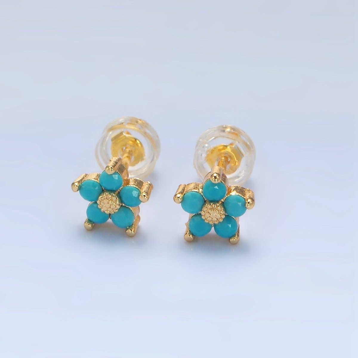 Turquoise Bloom Studs