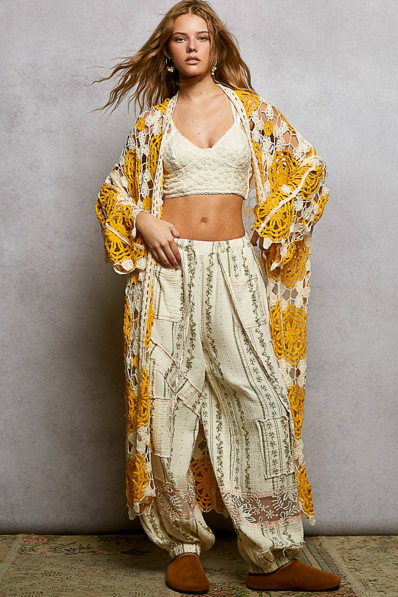 Blue Aura Crochet Maxi Cardigan